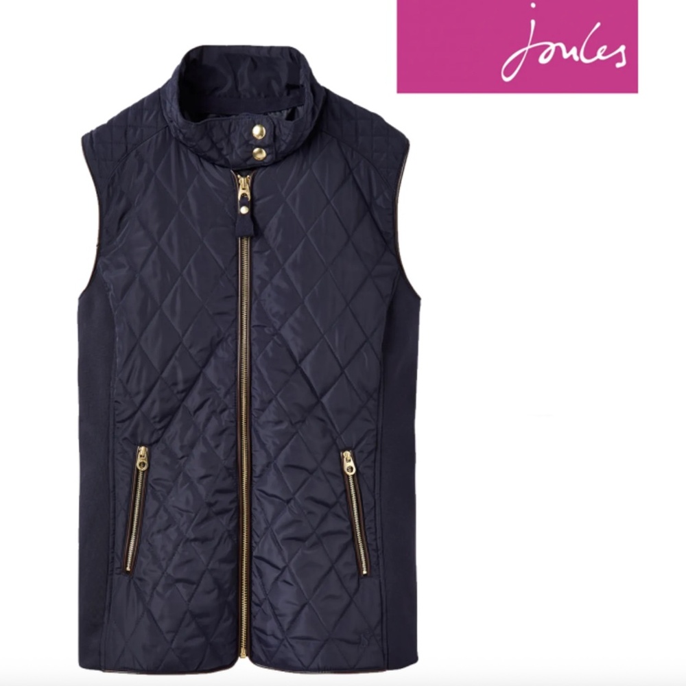 EUC Joules Brookdale Quilted Vest in Marine Navy,  US 14, UK 16